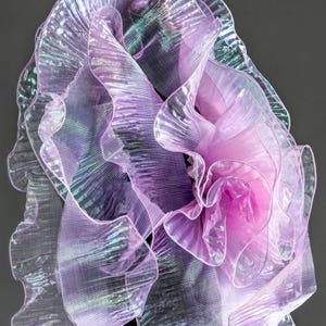 3 Meter 13 cm 5,11 "breite Transparent große Welle Lotusblatt Mesh-Spitze Farbverlauf Organza Hochzeitskleid Rock Accessoires Material I41Y1V250117T