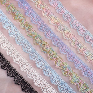 5-10 mètres 3,5 cm 1,37 "de large chaîne florale colorée broderie tissu robe vêtements matériel de bordure décoration dentelle ruban de bordure N20T92K250124X