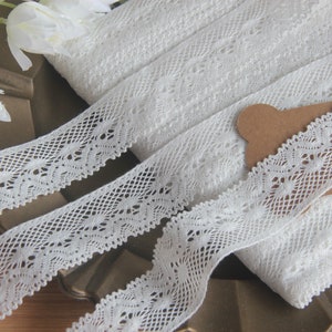 10 yard 4cm 1.57 inches wide ivory cotton craft dress lingerie underwear fabric embroidered lace trim ribbon X10C792W220922T image 2