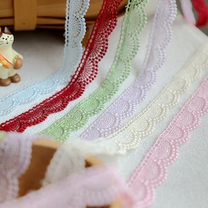5 Meter 2,2 cm breit rot/grün/pink Stickerei Jakobsmuschel Kind Baby Puppe Shirt Rock Kleid Spitze Zierleiste X28C638L240718R