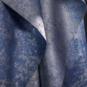 Vintage blue gilded texture double-sided jacquard fabric texture DIY outwear jacket dress skirt pants coat clothing material T25V147X240525C