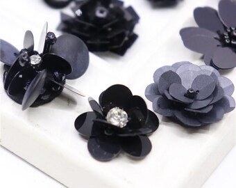20 Pcs Silver Sequin Flower Appliques - 1.25 Inch, Sew-On Patches For DIY Crafts - View #7