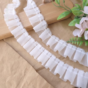 10 meter 3 cm 1,18" breed wit dubbellaags mesh doos plooi rimpel kant trim lint DIY rok jurk gordijnrand materiaal C24X963P250405C