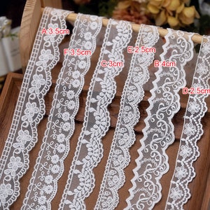 10 yardS 2.5-4 cm breit ivory Jakobsmuschel floral Gaze Tüll Stickerei Kind Shirt Rock Kleid Einfassung Material Spitzenband N20T704R240413U