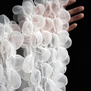 1.4 meterS 1pcs 16cm 6.29&quot; wide ivory lace yarn bubble fabric gauze mesh tull dress skirt shirt decoration clothing material Y26V158P241013C