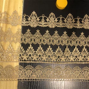 5 Meter 4,1-4,9 cm breit Gold Jakobsmuschel Blumenstoff Stickerei DIY Kind Puppe Kleid Rock Shirt Einfassung Material Spitzenbesatz Band R8U6C241220C