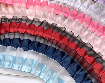 Grosgrain Box Pleated Ribbon-fabric Trim, 7/8 Inch Wide, Sold by