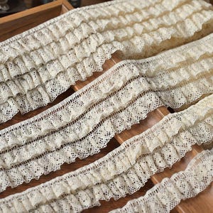2ヤード 2-6.3 cm幅 ベージュ コットン フリル プリーツ 伸縮性 伸縮性生地 DIY 子供用 シャツ スカート ドレス 縁取り レース トリム リボン N20T796K241109U