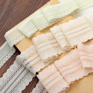 5 yards 2,8-4,5 cm breed groen/roze/lichtgeel elastische elastische rok jurk ondergoed lingerie randmateriaal kant trim lint T31P320L250131C
