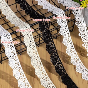 10 Meter 2,5 cm breites Blusentop mit Spitze, schwarz/weiß/beige, Spitze für Puppenkleid, Spitze, Spitze Z4Z2221Y230512Y
