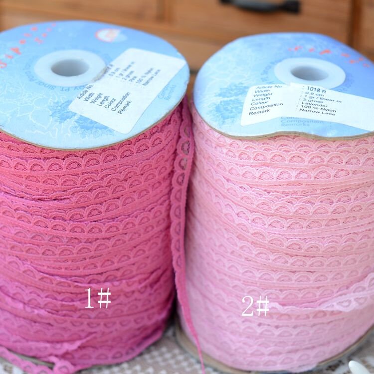 50 mètre 0,8 cm 0.31" rose/fuschia large maille navire gratuit de bandes dentelle ruban H7B777Z180730W 50 0.31