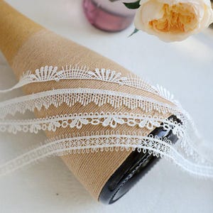 10 Meter 1-3,5 cm breit Elfenbein Jakobsmuschel hohl Stoff Stickerei Puppenrock Kleid Ärmel Einfassung Dekoration Spitzenbesatz X28C655L241222R