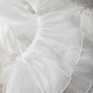3 mètres 20-30 cm de large organza plissé à volants ruban de bordure en dentelle DIY poignets jupe manches bords de robe décoration C24X1032P250601C