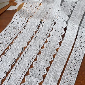 Ivory cotton fabric hollow embroidery lace trim ribbon handmade clothes dress collar sleeves edges accessories materials N20T841P250427U S