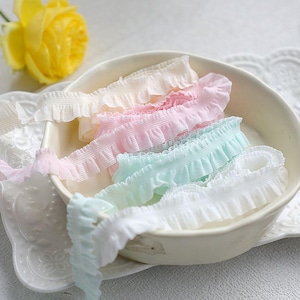 10 Meter 2 cm 0,78 "breites elastisches Gummi Rüschen-Falten-Stoff Spitzenbesatz Band Unterwäsche Socken Baby-Haustier-Kleidung-Kantenmaterial X28C664L241222R