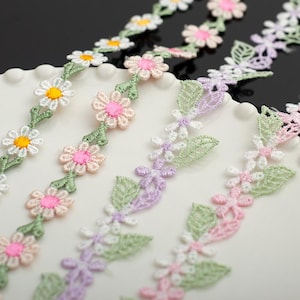5 yards 1,5-2,5 cm breed Kleurrijke madeliefje borduren kant trim lint DIY handgemaakte stoffen tas stof accessoires rand materiaal T31P333L250201C