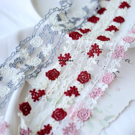 15 Yards 16 Mm Bordure Dentelle Brodée Bordure Dentelle Ruban Décoratif