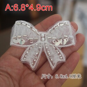 10pcs 5-11cm wide ivory butterfly embroidery gauze beads brooch wedding skirt shirt dress hair decoration patch applique T27X475P240501H A-10pcs