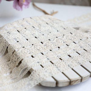 10 Meter 2-3,7 cm breite beige Gaze muschel Stickerei diy Stoff Rock Shirt Kleid Hochzeit Rand Dekoration Spitzenband X28C597L231009R