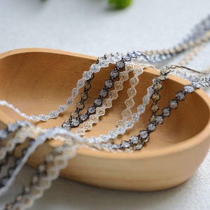 10 Meter 5 mm breites schwarz elfenbein gold silber Geflecht Spitzenborte Band Rock Ärmel Saum Babykleidung Einfassung Material Zubehör X28C673L250408R