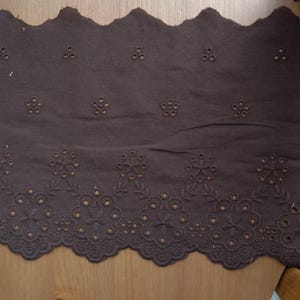 3ヤード 16cm幅 6.3インチ ブラウン 中空花柄刺繍生地 DIY 子供用スカート ドレスシャツ 縁取り素材 レーストリムリボン T10N1072P250217Y
