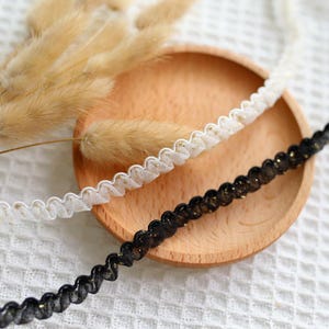 10 Meter 8 mm breite glänzende schwarz/ivory gewebte Borte Kleid Rock Dekoration DIY Spitzenbesatz Band Einfassung Zubehör Material T21P39C250212V