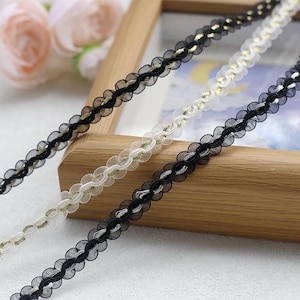 10 Meter 8 mm breite schwarz/elfenbein/gold/silber Spitzenborte Accessoires Manschetten Hemdenärmel Rock Kleid Kante Material Dekoration B14T1618P250331U