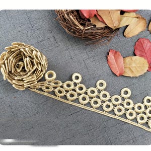 3 yards 3,8 cm 1,49 "breiter gold stoff stickerei diy kleid rock Kleidung Accessoires Dekoration borte Spitzenband D34C3L241008