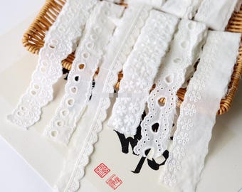 10 meterS 2.5-3.5cm wide ivory cotton floral Embroidery Lace trim dress collar sleeves skirt bag hat clothing accessories C35U110K260730G