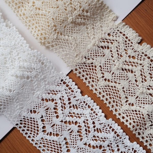 5 yards 6.5cm 2.55&quot; wide beige/ivory cotton fabric hollow embroidery Lace trim ribbon collar dress skirt edge decoration T10N1142L250707Y