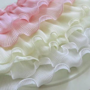 3 Meter 11 cm 4.33" breite apricot/ivory/rosa Chiffon Rüschenband Kragen Kopfband Unterwäsche Kleidung Accessoires Z1T737P250624T