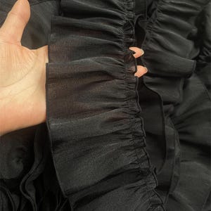 10 cm 3,93" de largura tule preto gaze babado tecido cortina saia vestido estendido mangas material de acabamento renda fita C24X924L241129C