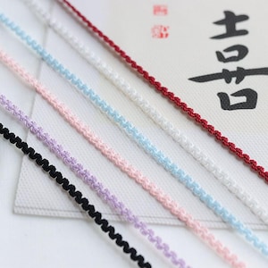 10 Meter 3 mm 0,18 "breites 7 Farben Haken Rand Gummiband Puppe Kleidung DIY Zubehör Spitzenbesatz Band Rock Kleid Material C35U33P241225G