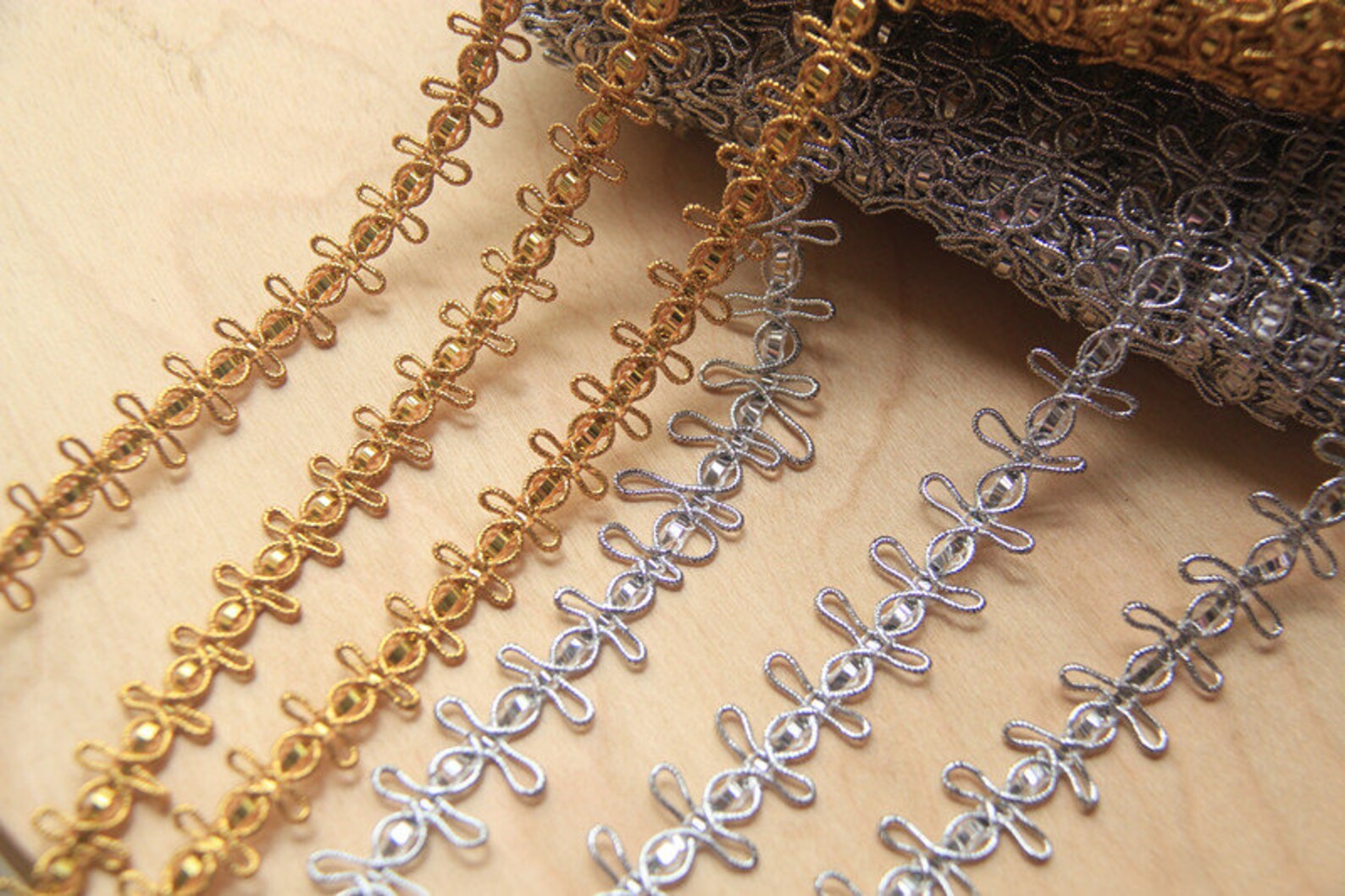 10 Yard 1.6cm 0.62 Wide Gold/silver Braid Fabric Etsy