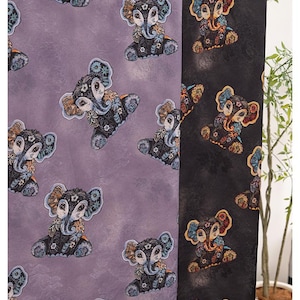 1.43 meters wide purple/black animal jacquard smooth draped fabric handmade jacket shirt skirt pants cloth design material T25V160X240804C