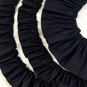 5 mètres de large 2-14 cm de large coton noir à volants plissé tissu broderie bricolage fait main robe jupe chemise matériel dentelle garniture ruban V24X450W220129T