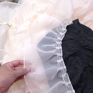 5 Meter 12 cm 4.72" breit apricot Gaze Tüll Falten Spitzenbesatz Band DIY Rock Kleid Hemd Vorhang Kante Accessoires C24X969P250405C