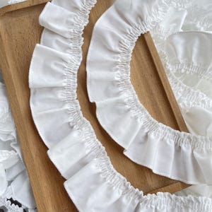 5 Meter 5 cm 1,96"breite ivory Baumwolle Rüschen Falte Falten Stoff Kind Rock Kleid Hemd Vorhang DIY Rand Spitzenband V24X767P231207V
