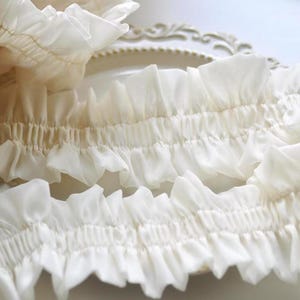5 Meter 8 cm 3,14" breite apricot Chiffon Chiffon Rüsche Spitzenborte Band Kragen Rock Kleid Vorhang Kanten Kleidung Accessoires Z1T725P250427T