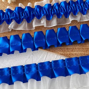 1,3-5 cm de large bleu royal gaze maille satin à volants robe plissée enfant poupée jupe robe bordure décoration dentelle ruban S40C240K250215V S