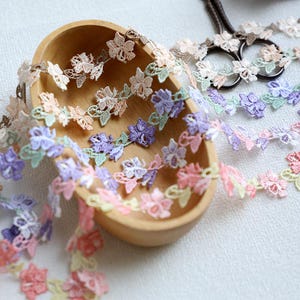5メートル 6 cm 2.36インチ幅の花柄グラデーション水溶性刺繍子供人形シャツスカートドレス縁飾りレーストリム X28C645L241107R