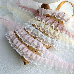 10 meter 3 cm 1,18" breed Kleurrijke geplooide kanten rand dubbellaags garen rok mouwen zoom babykleertjes materiaal accessoires X28C669L250408R