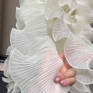 5 Meter 14 cm 5,51 "breite Organza Rüsche Spitzenbesatz Band Manschetten Kuchen Rock Ärmel Kleid Dekoration C24X1021P250601C