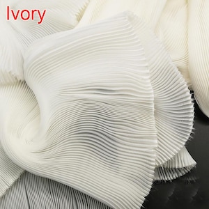 Tela de organza plisada con volantes color marfil de 1,42 metros de ancho, rígida, para decoración de escenarios, fiestas, vestidos de noche, faldas, camisas, etc. C44T1V251105T