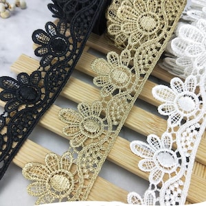 5 yards 4cm 1.57&quot; wide black/white/gold fabric embroidery wedding party dress skirt shirt decoration lace trim ribbon tapes Z34E84Y230716V