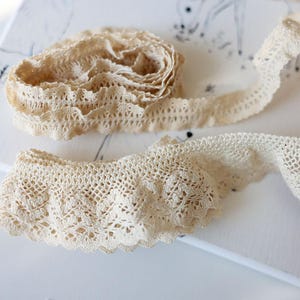 5 Meter 2-4,3 cm breit beige Baumwolle Rüschen elastisches Hohl Mesh Spitzenbesatz Band DIY handgefertigt Kleid Rock Material Zubehör G9T1516P250228P
