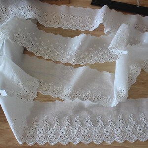 5 Meter 9-10 cm breit ivory Baumwollstoff Stickerei Spitzenband DIY Handarbeit Rocksaum Kragen Kleid Vorhang Accessoires T27X527P250314P