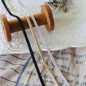 Fita de renda trançada preta/dourada/prateada com 10 metros e 5 mm de largura, faça você mesmo, gola, faixa de cabeça, roupa íntima, acessórios para roupas de bebê Z1T736P250624T