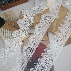 5 Meter 5-6 cm breit schwarz/ivory Stickerei Nähmaterial Kind Puppe diy Rock Hemd Kleid Ärmel Einfassung Spitzenband T27X459Y240428H
