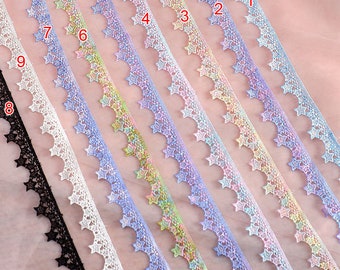 5-10 meter 3cm 1.18" wide yellow/pink/blue 9 color fabric dress clothes embroidered tapes lace trim ribbon N20T95R200811X